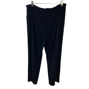 J. Jill NEW Black Stretch Velvet Pull On Wide Leg Pants Size L Holiday